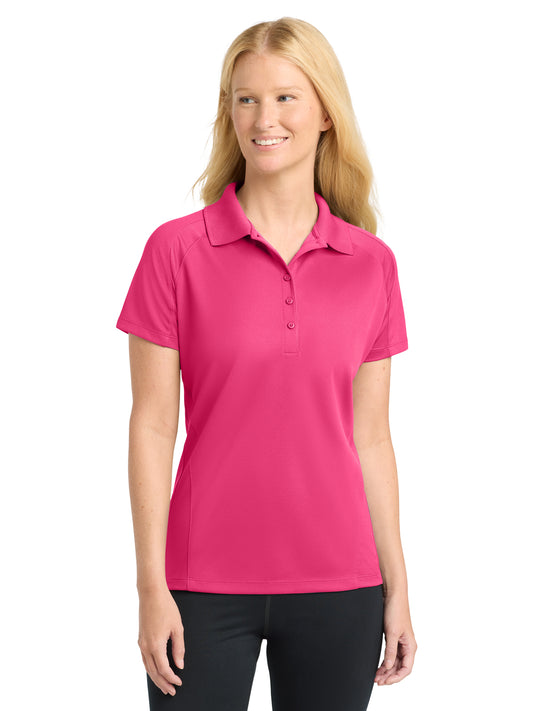 Women's Pocketless Dri-Mesh Polo - L474 - Pink Raspberry