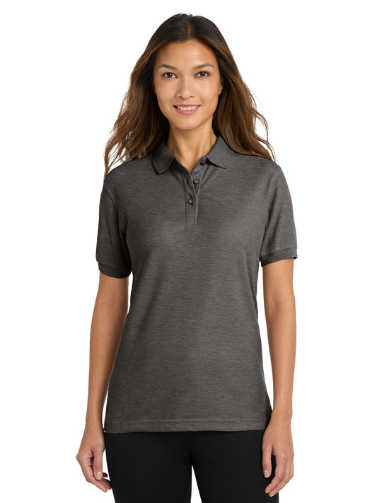 Women's Silk Touch Polo Shirt - L500 - Charcoal Heather Grey