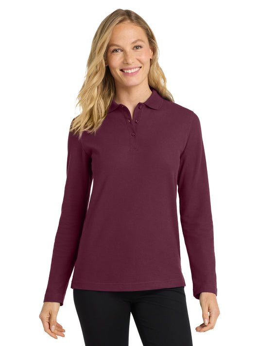 Women's Long Sleeve Polo - L500LS - Burgundy