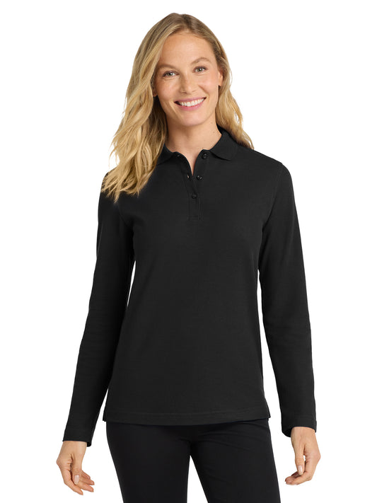 Women's Long Sleeve Polo - L500LS - Black