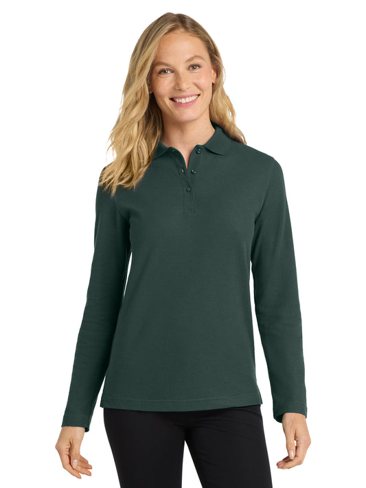 Women's Long Sleeve Polo - L500LS - Dark Green