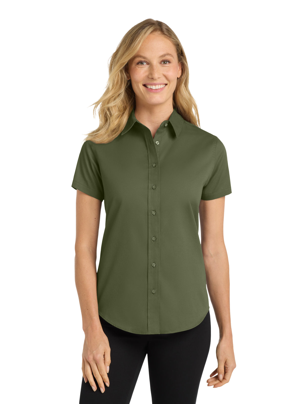 Women's Short Sleeve Easy Care Shirt - L508 - Clover Green