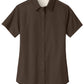 Women's Short Sleeve Easy Care Shirt - L508 - Coffee Bean/Light Stone