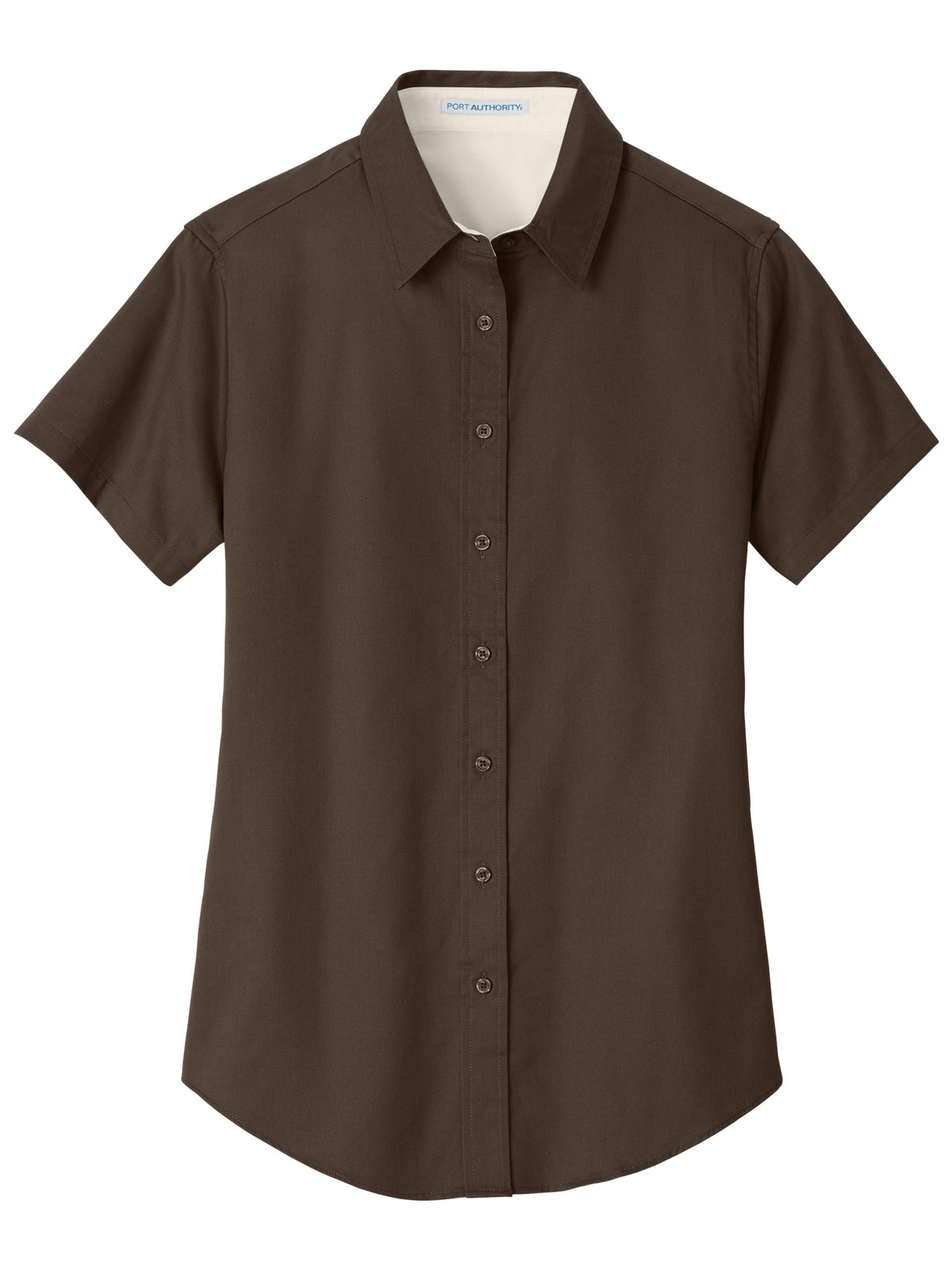 Women's Short Sleeve Easy Care Shirt - L508 - Coffee Bean/Light Stone