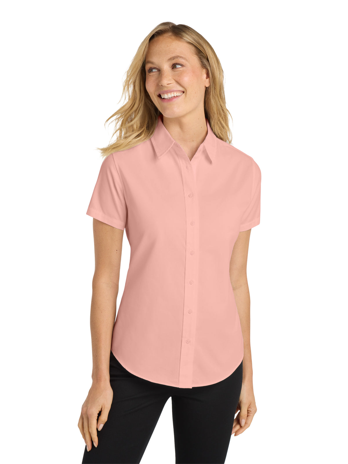 Women's Short Sleeve Easy Care Shirt - L508 - Light Pink