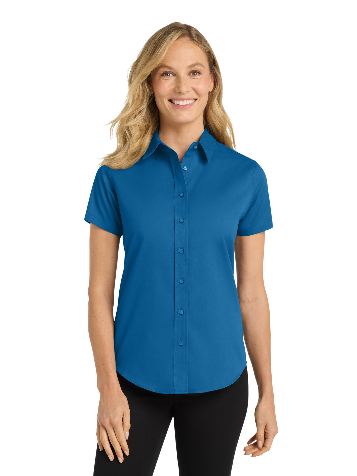 Women's Short Sleeve Easy Care Shirt - L508 - Strong Blue
