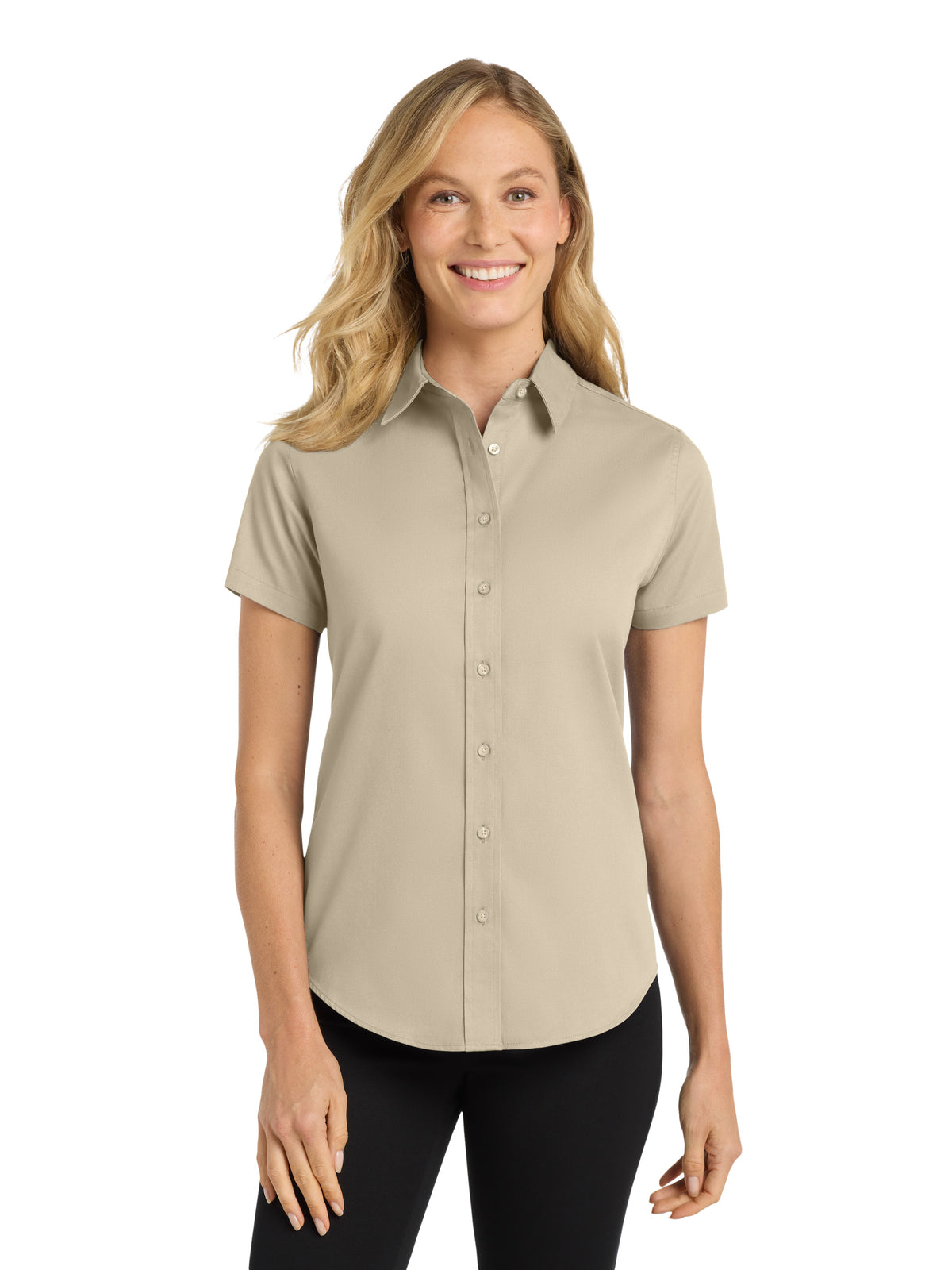 Women's Short Sleeve Easy Care Shirt - L508 - Stone