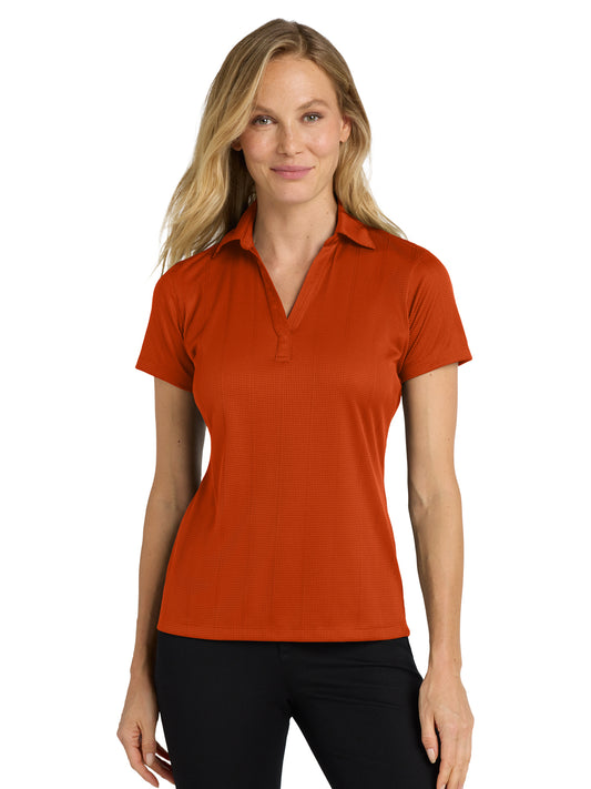 Women's Jacquard Polo  - L528 - Autumn Orange