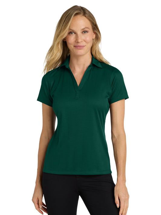 Women's Jacquard Polo  - L528 - Green Glen