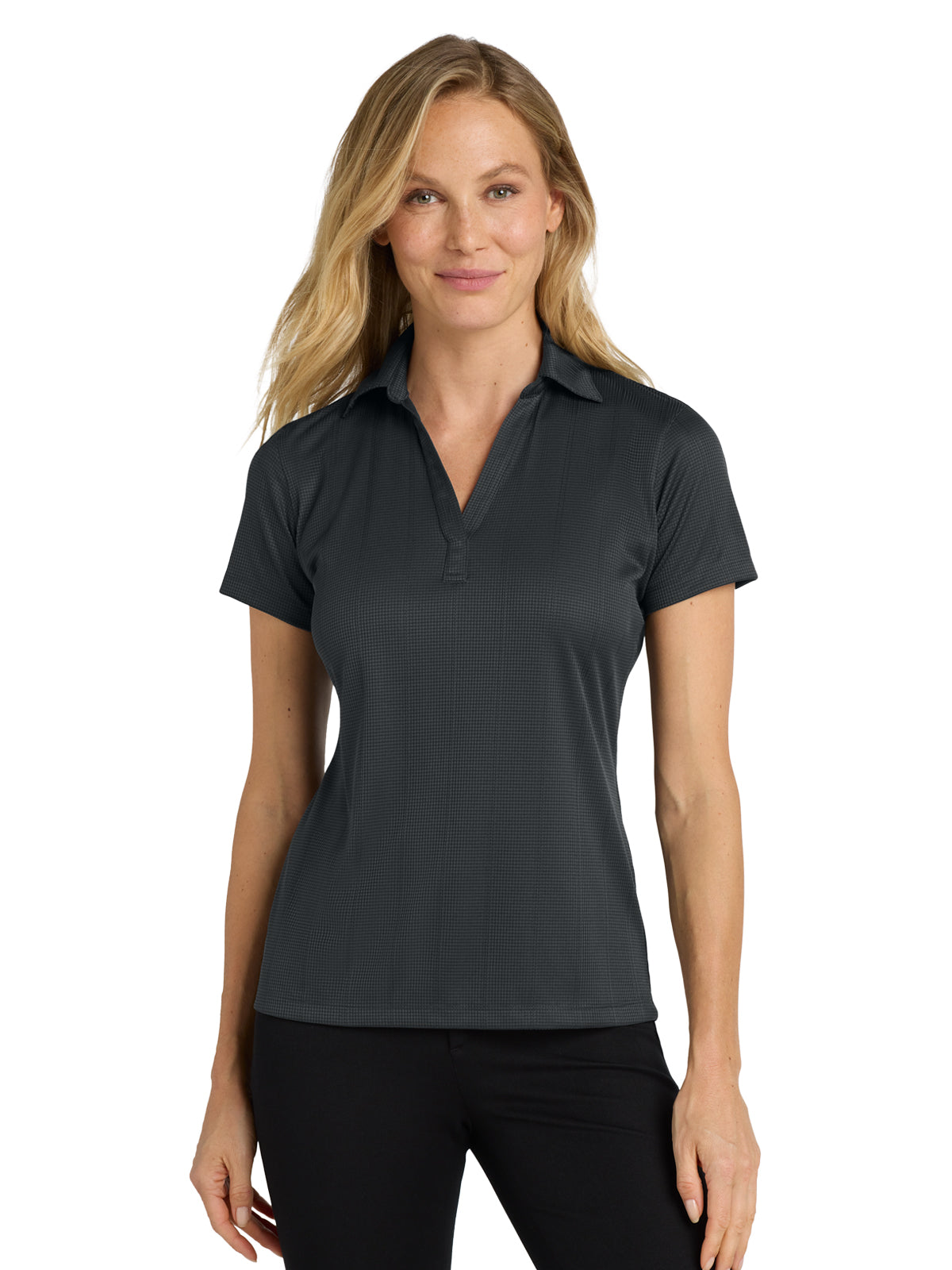 Women's Jacquard Polo  - L528 - Grey Smoke