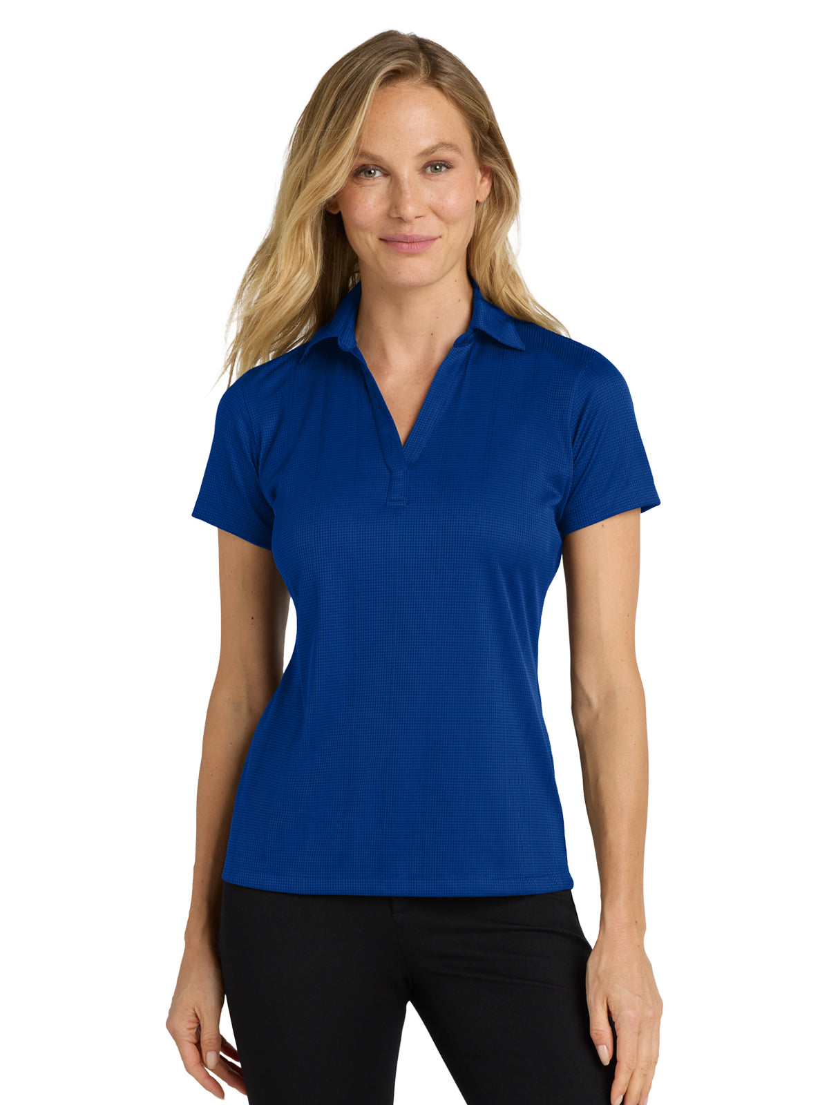 Women's Jacquard Polo  - L528 - Hyper Blue