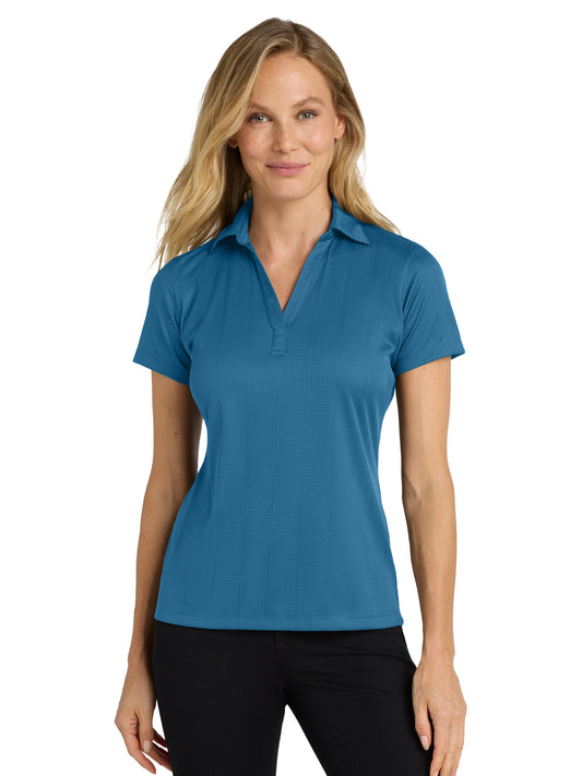 Women's Jacquard Polo  - L528 - Ocean Blue