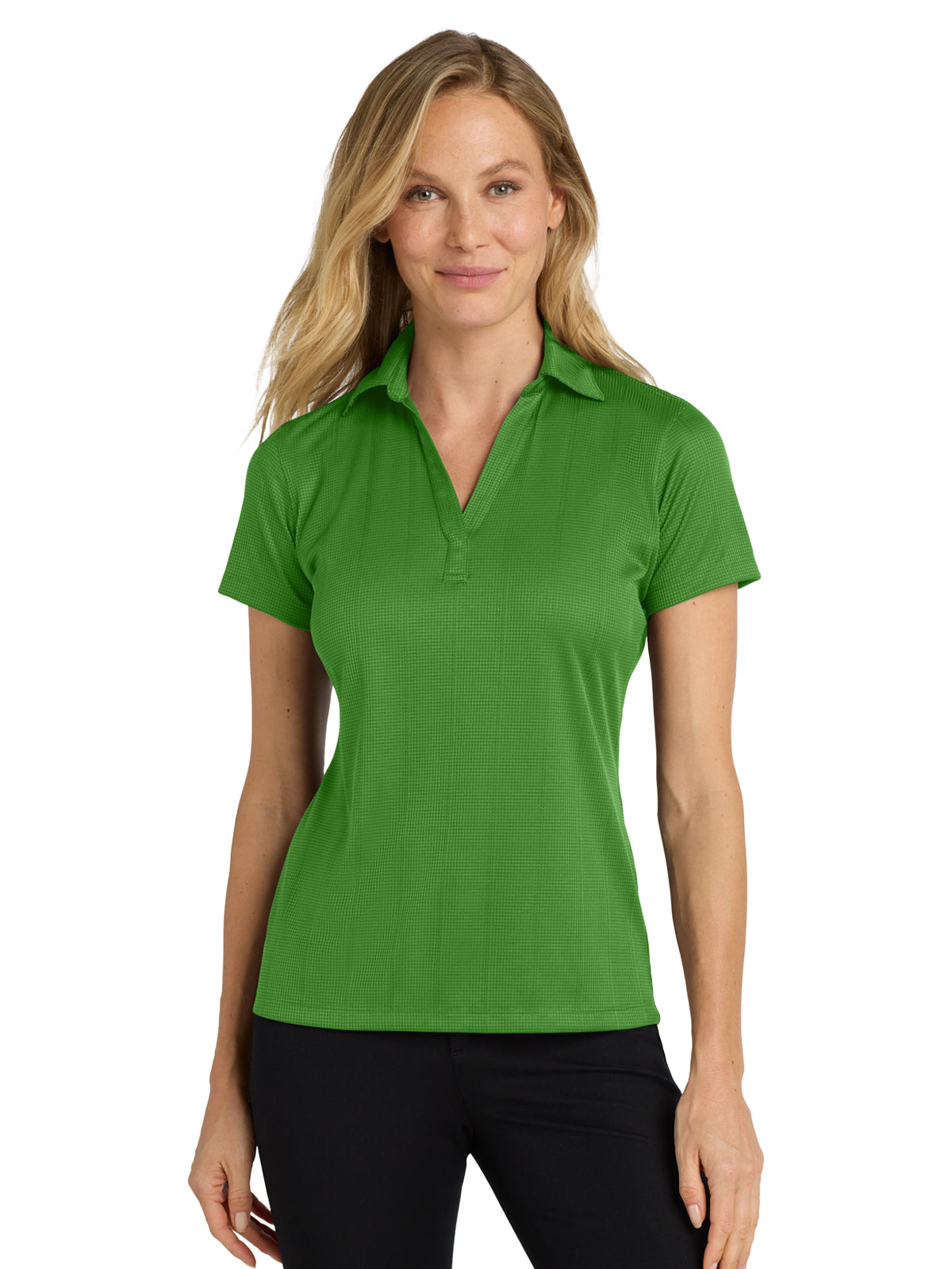 Women's Jacquard Polo  - L528 - Vine Green
