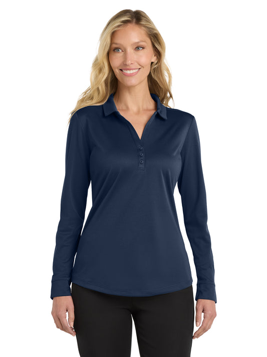 Women's Silk Touch Performance Long Sleeve Polo - L540LS - Navy