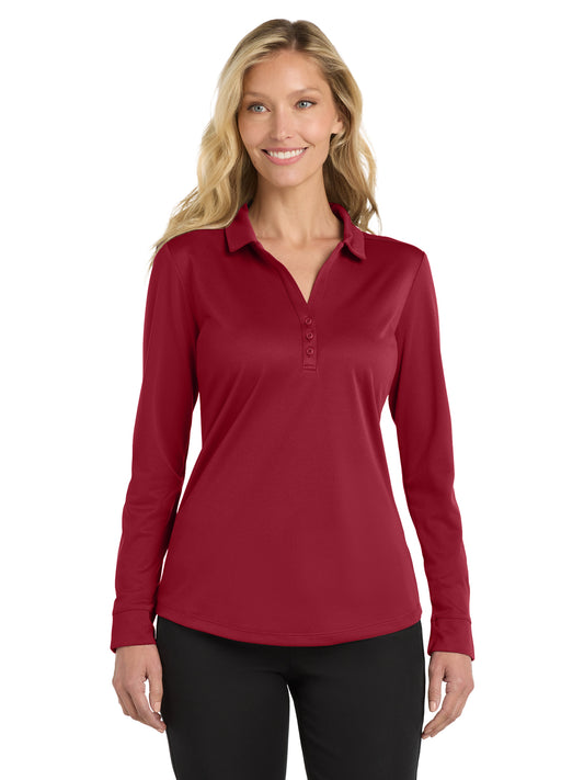 Women's Silk Touch Performance Long Sleeve Polo - L540LS - Red