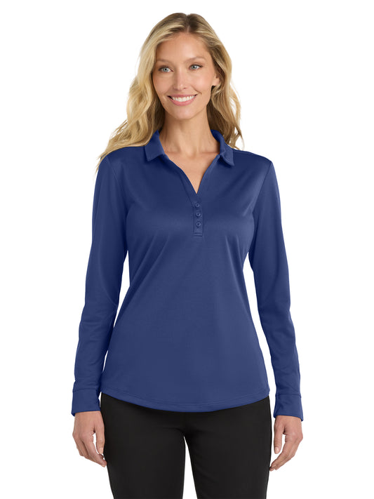 Women's Silk Touch Performance Long Sleeve Polo - L540LS - Royal