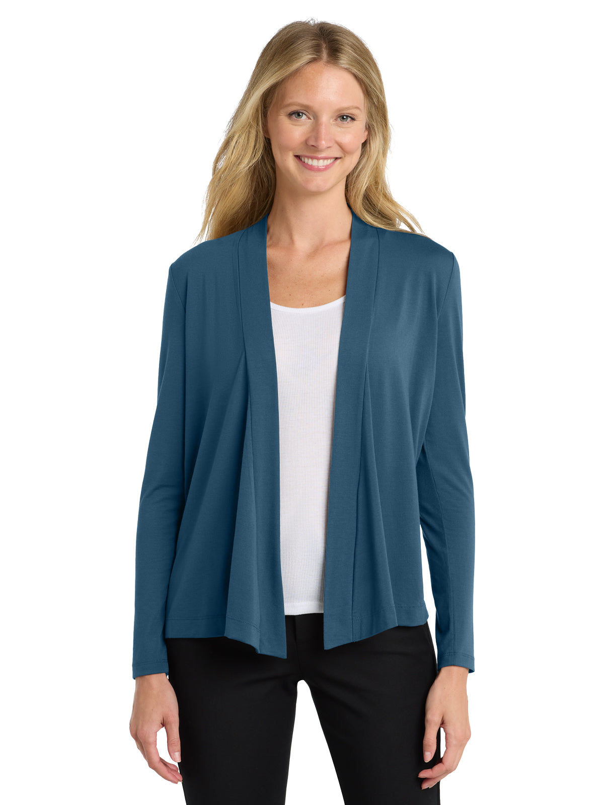 Women's Open Concept Cardigan - L5430 - Dusty Blue