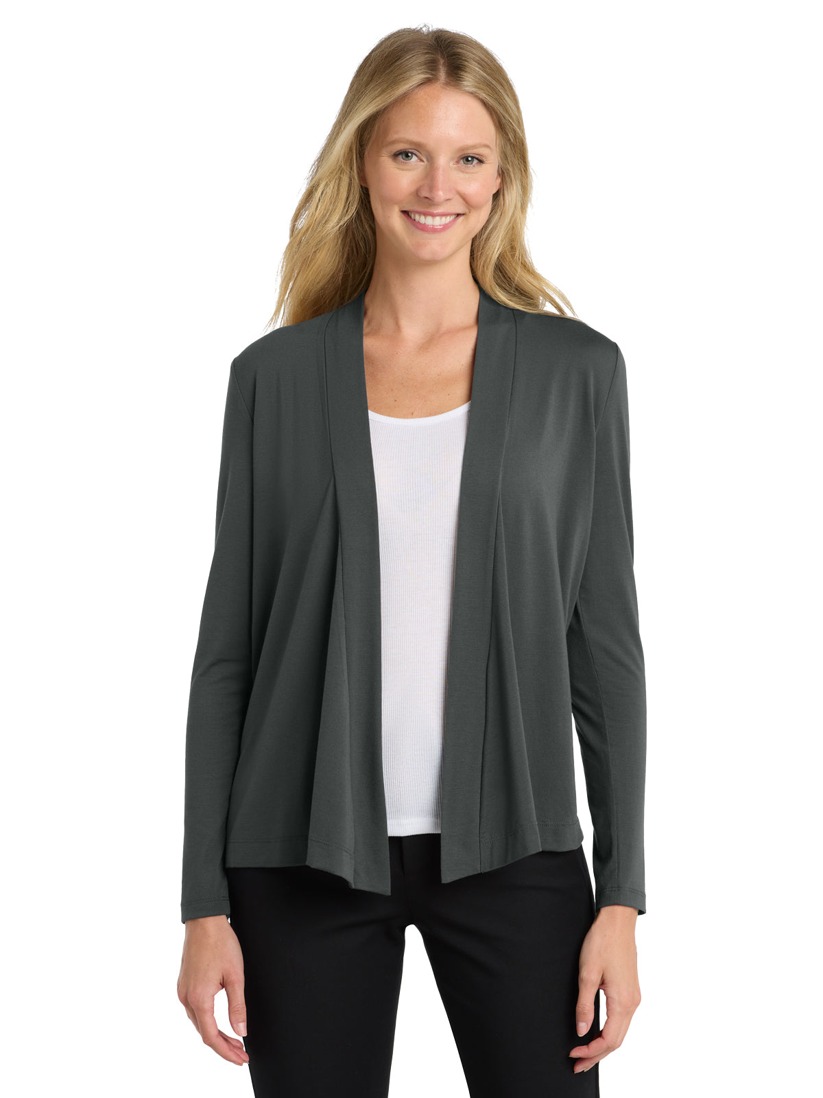 Women's Open Concept Cardigan - L5430 - Grey Smoke
