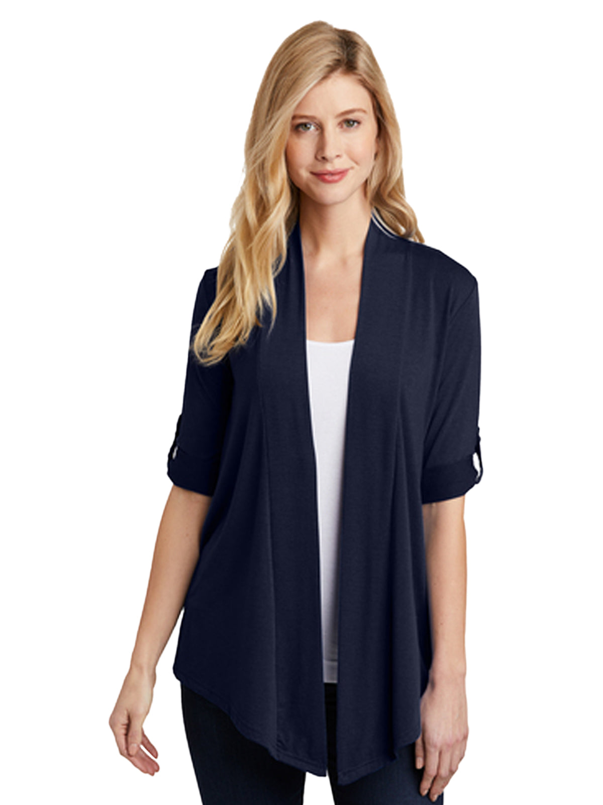 Women's Pocketless Concept Shrug - L543 - Dress Blue Navy