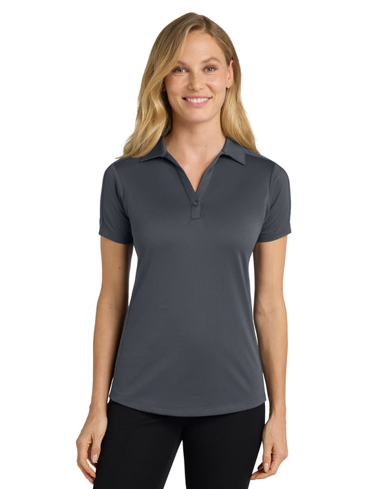 Women's Pocketless Jacquard Polo - L569 - Graphite
