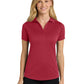 Women's Pocketless Jacquard Polo - L569 - Rich Red
