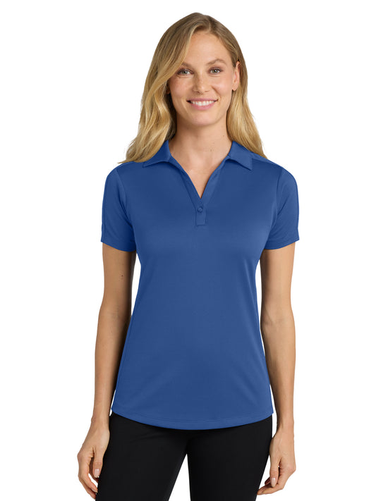 Women's Pocketless Jacquard Polo - L569 - True Blue