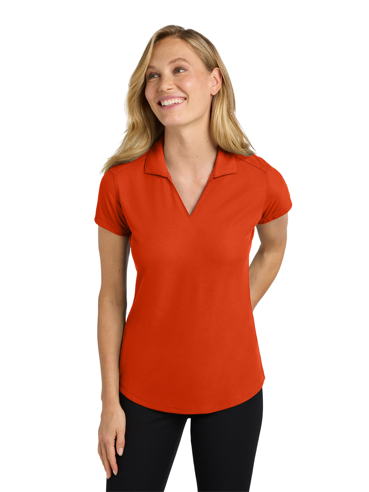 Women's Pocketless Dry Zone Grid Polo - L572 - Autumn Orange