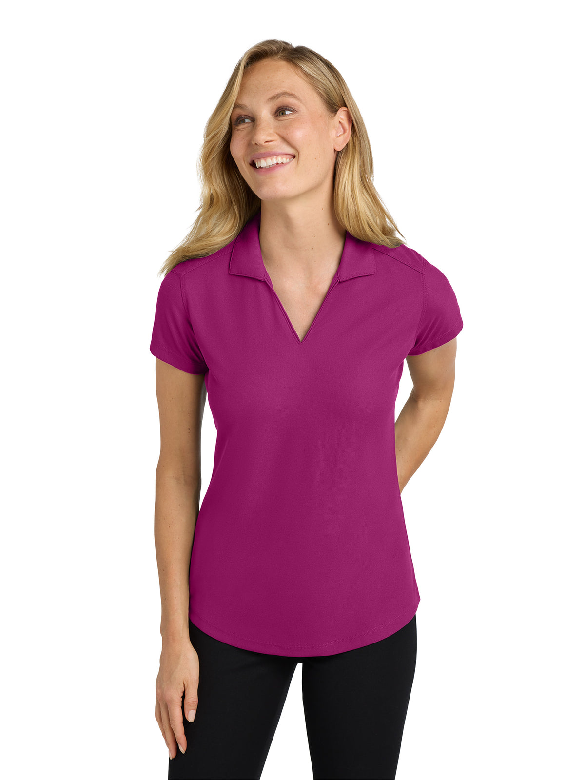 Women's Pocketless Dry Zone Grid Polo - L572 - Magenta