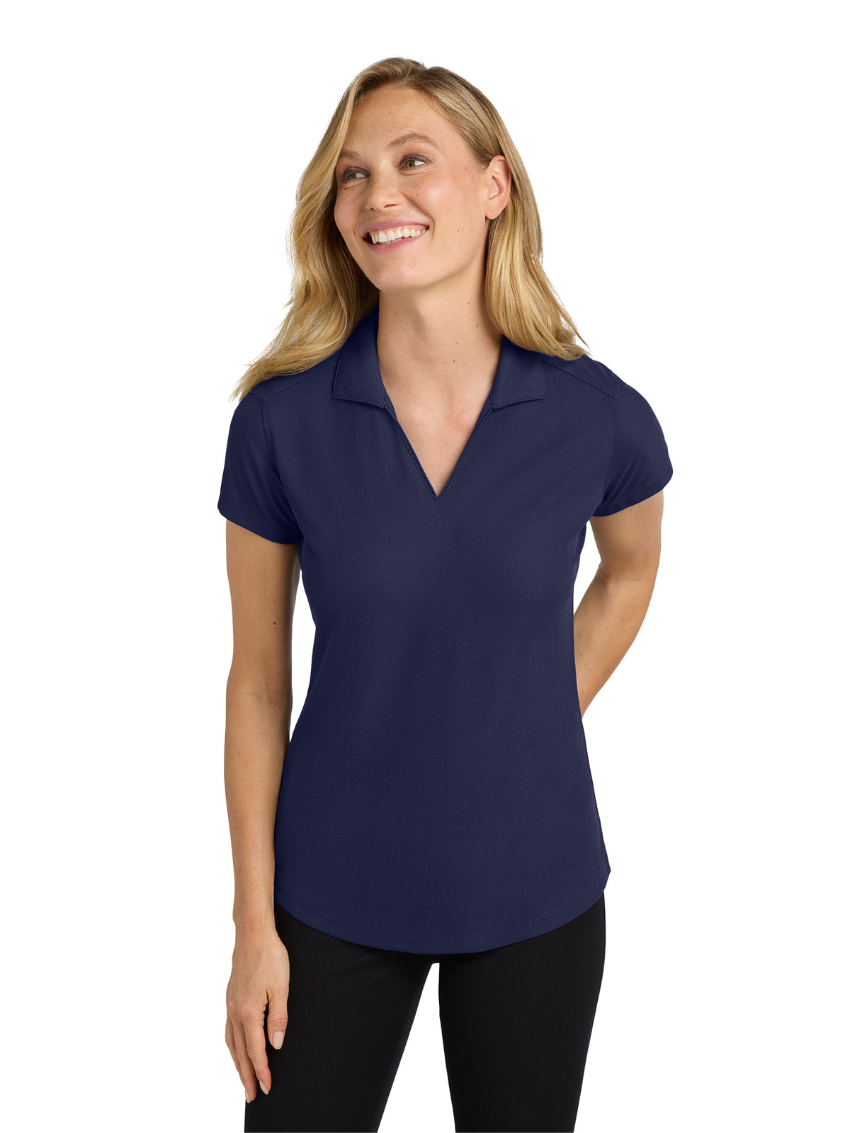 Women's Pocketless Dry Zone Grid Polo - L572 - True Navy