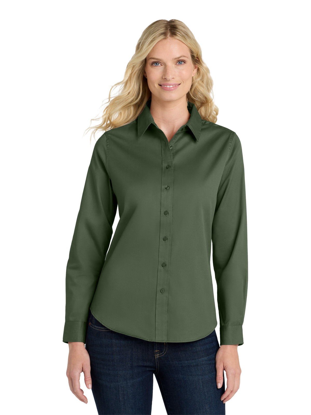 Women's Long Sleeve Easy Care Shirt - L608 - Clover Green