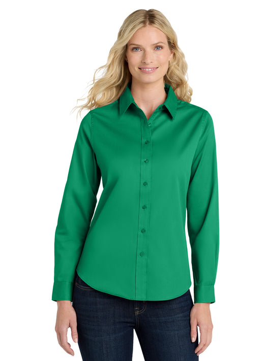 Women's Long Sleeve Easy Care Shirt - L608 - Court Green
