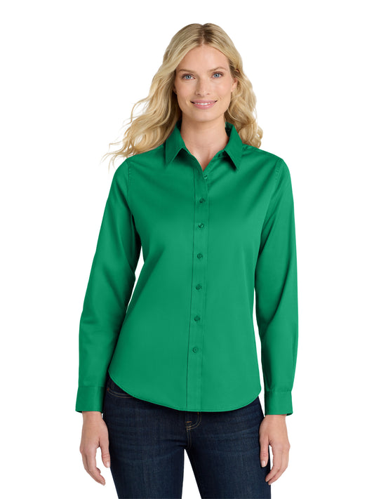 Women's Long Sleeve Easy Care Shirt - L608 - Court Green