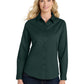 Women's Long Sleeve Easy Care Shirt - L608 - Dark Green/ Navy