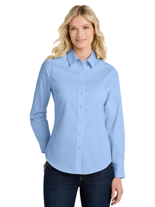 Women's Long Sleeve Easy Care Shirt - L608 - Light Blue/Light Stone