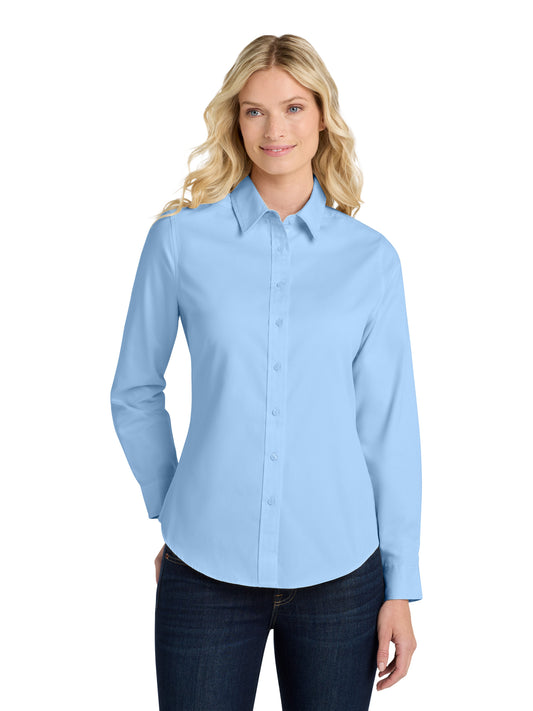 Women's Long Sleeve Easy Care Shirt - L608 - Light Blue/Light Stone