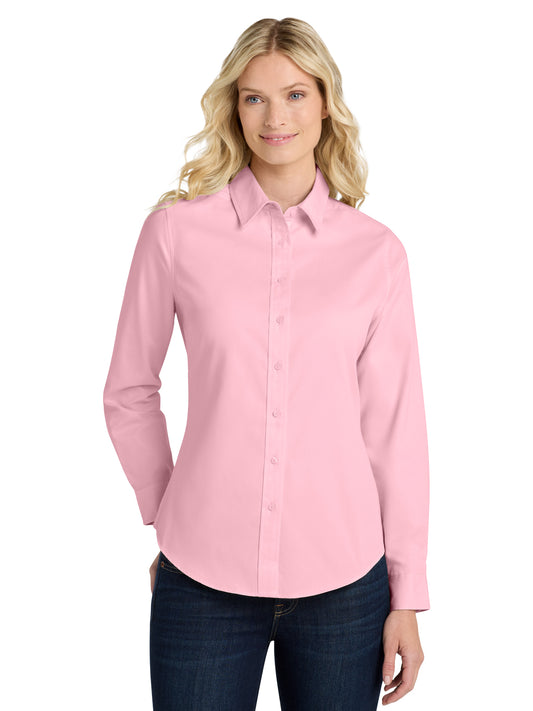 Women's Long Sleeve Easy Care Shirt - L608 - Light Pink