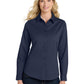 Women's Long Sleeve Easy Care Shirt - L608 - Navy/ Light Stone