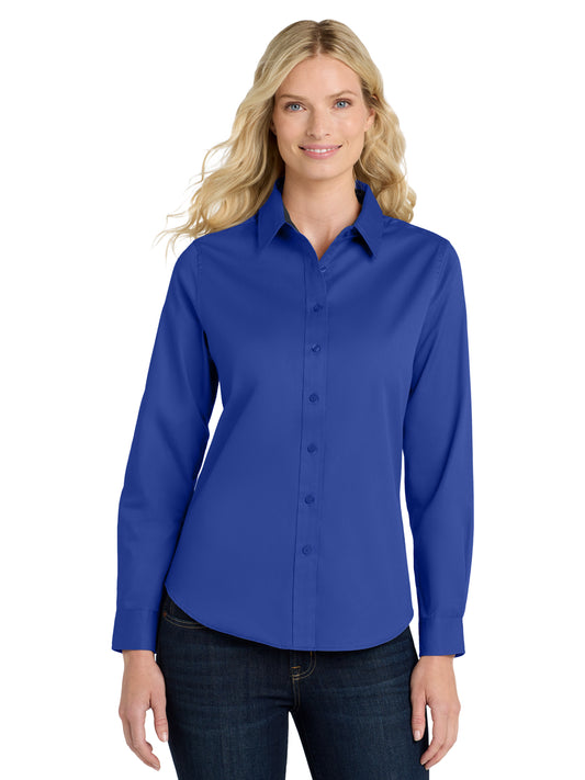 Women's Long Sleeve Easy Care Shirt - L608 - Royal/ Classic Navy