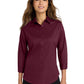 Women's Wrinkle-Resistant 3/4-Sleeve Shirt - L612 - Burgundy