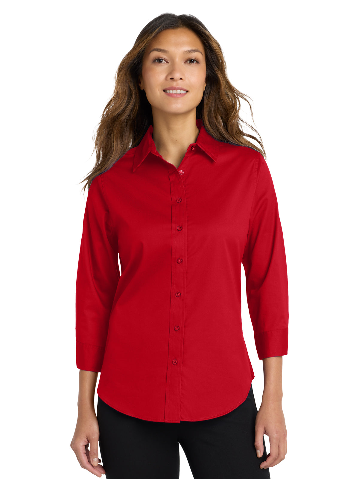 Women's Wrinkle-Resistant 3/4-Sleeve Shirt - L612 - Red