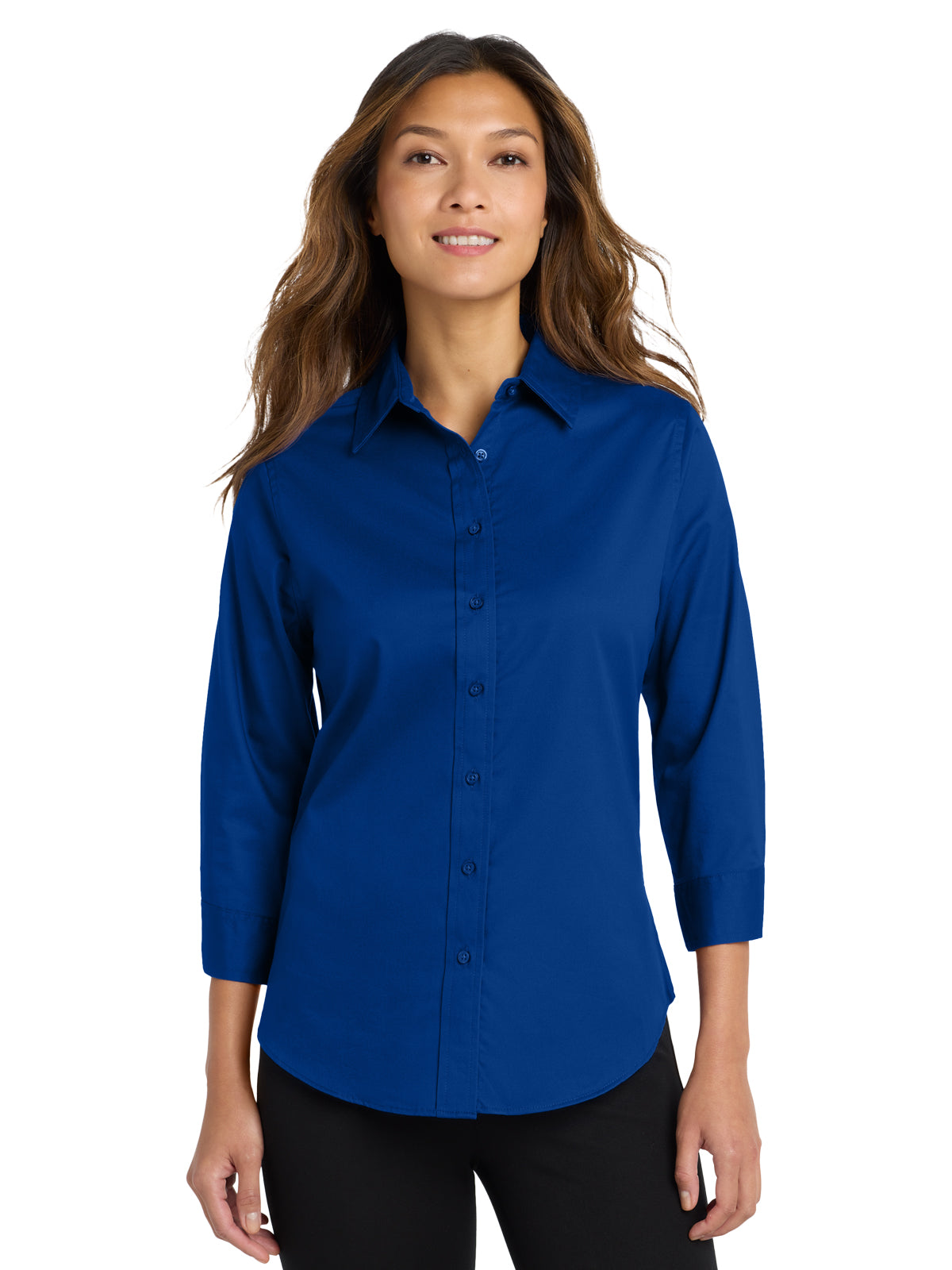 Women's Wrinkle-Resistant 3/4-Sleeve Shirt - L612 - Royal
