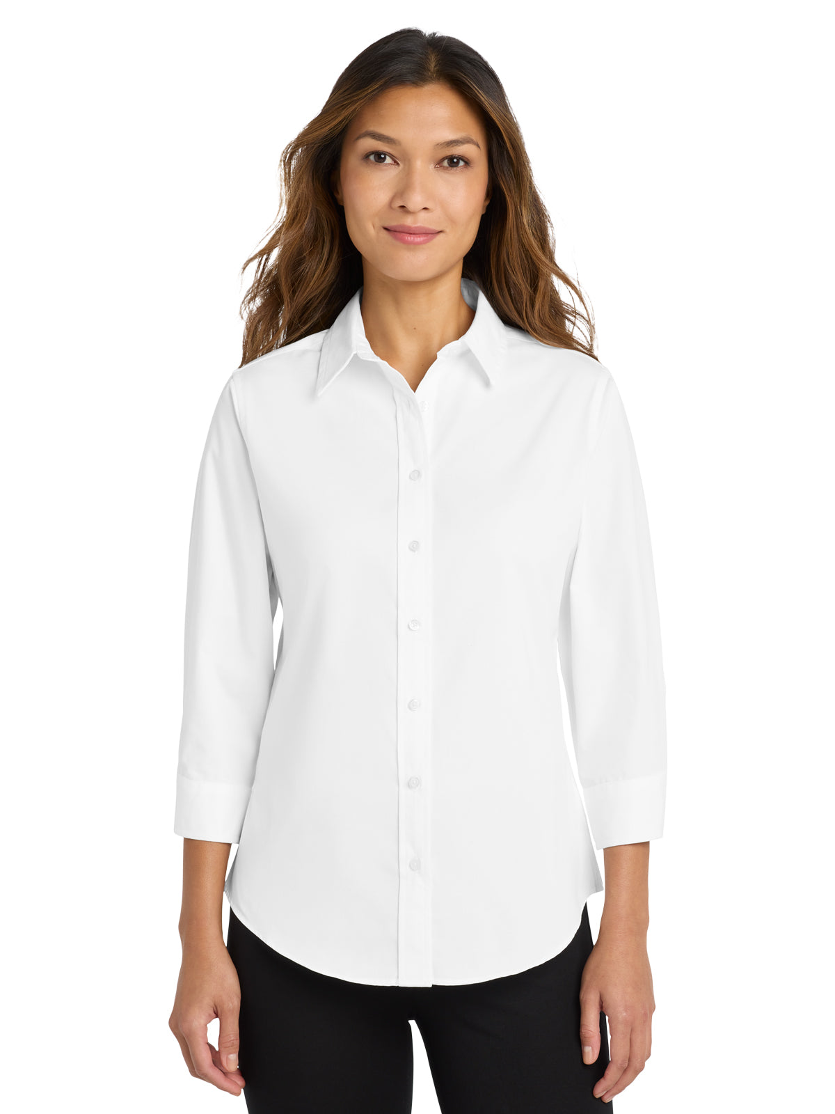 Women's Wrinkle-Resistant 3/4-Sleeve Shirt - L612 - White