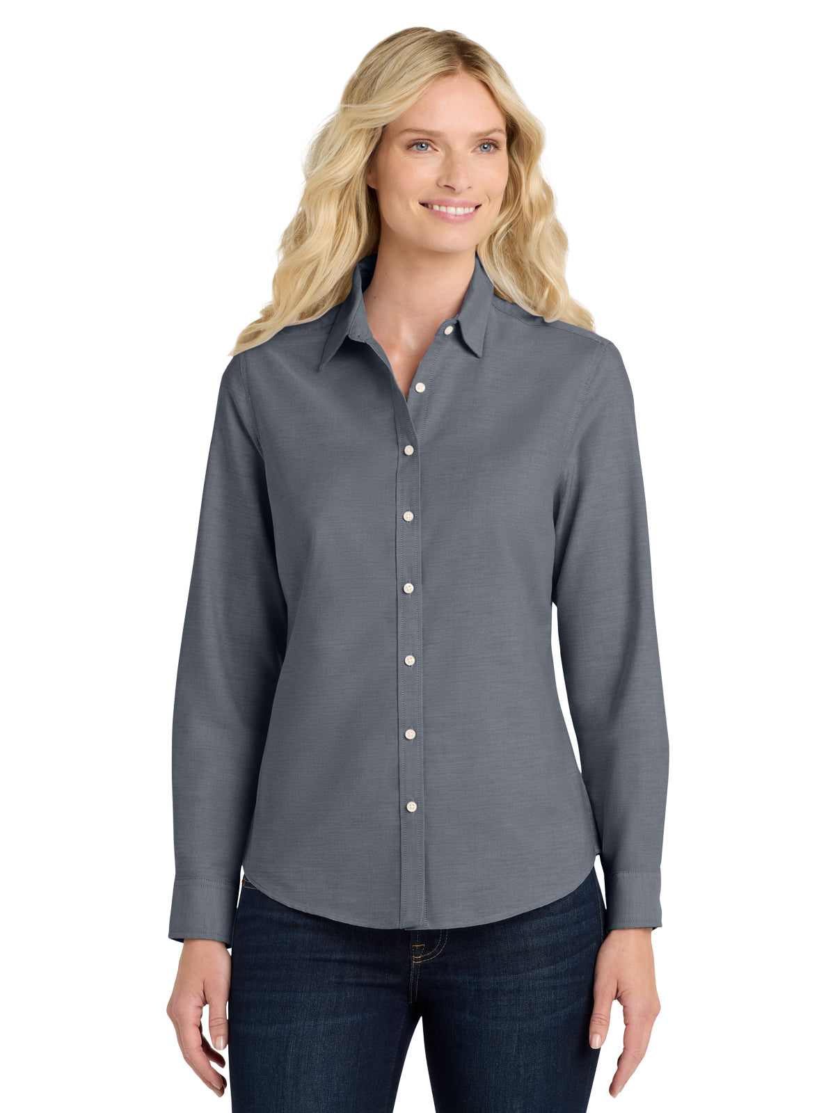 Women's Oxford Button Up Shirt - L658 - Black