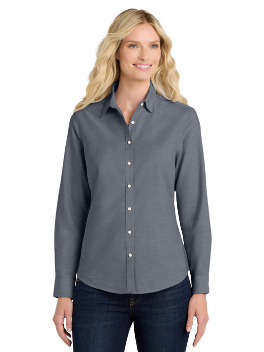 Women's Oxford Button Up Shirt - L658 - Black