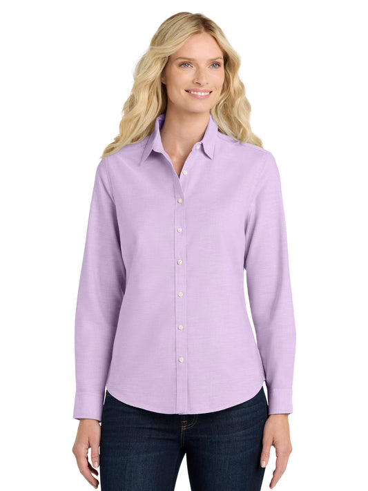 Women's Oxford Button Up Shirt - L658 - Soft Purple