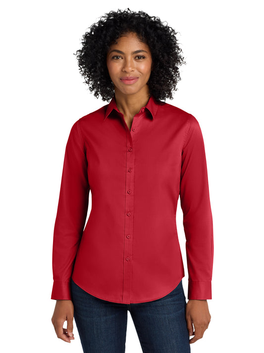 Women's Twill Shirt - L663 - Rich Red