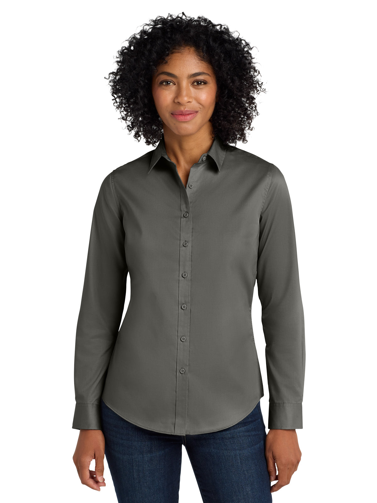 Women's Twill Shirt - L663 - Sterling Grey