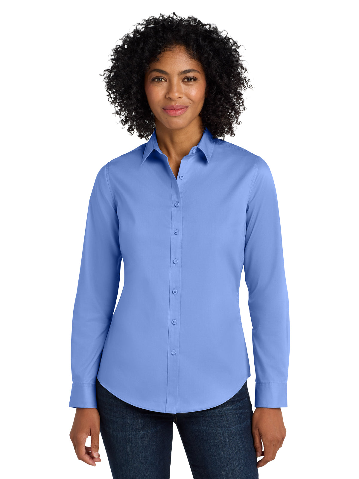 Women's Twill Shirt - L663 - Ultramarine Blue