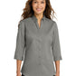 Women's 3/4 Sleeve Twill Shirt - L665 - Monument Grey