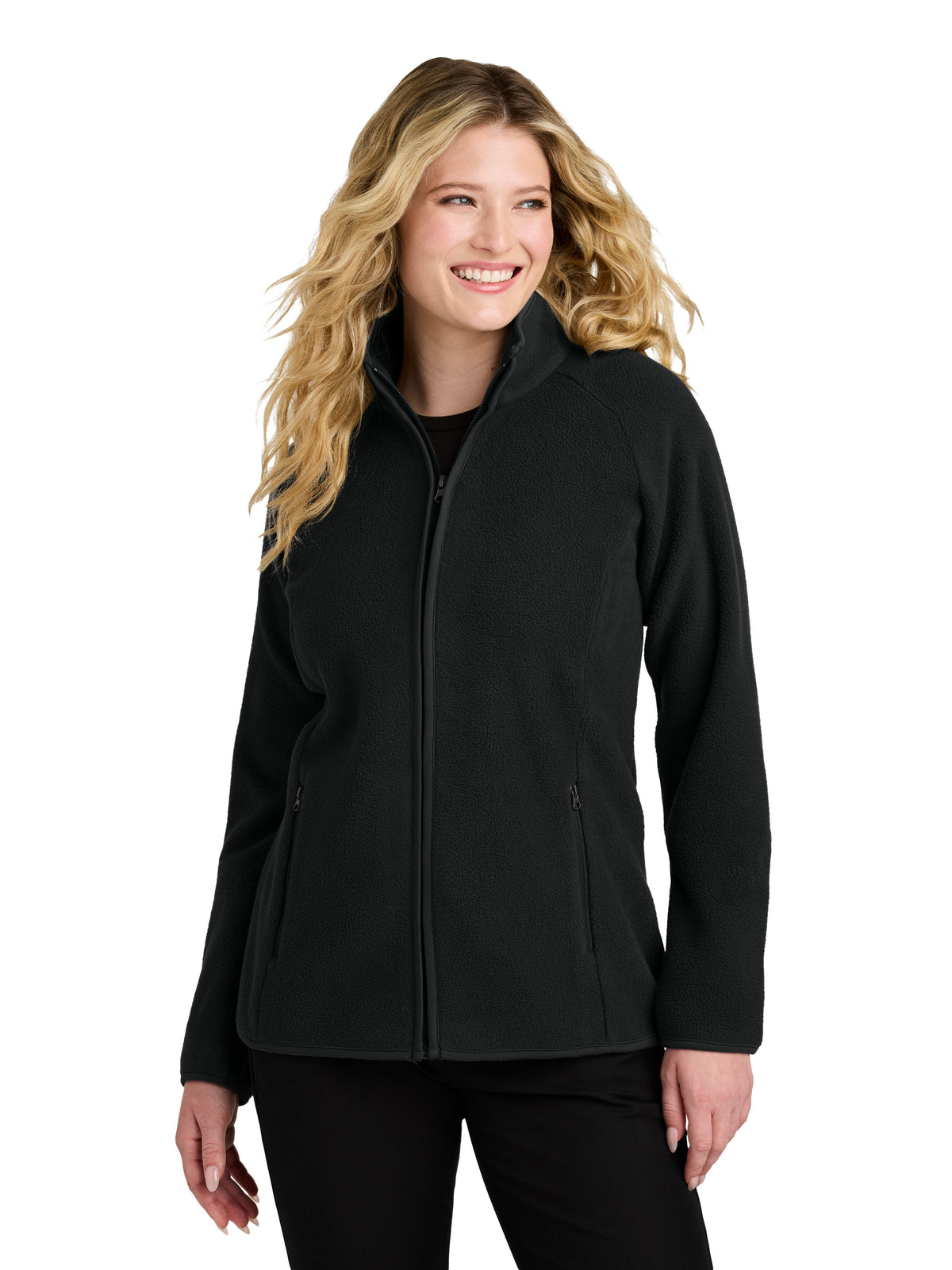 Women's Two-Pocket C-FREE Raglan Fleece Jacket - L700 - Deep Black